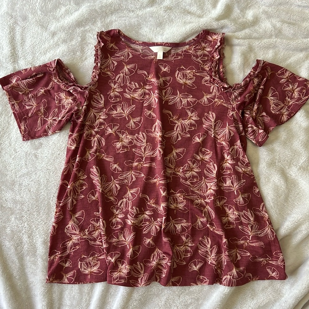 Lauren Conrad Flowing Floral Shirt | Size L